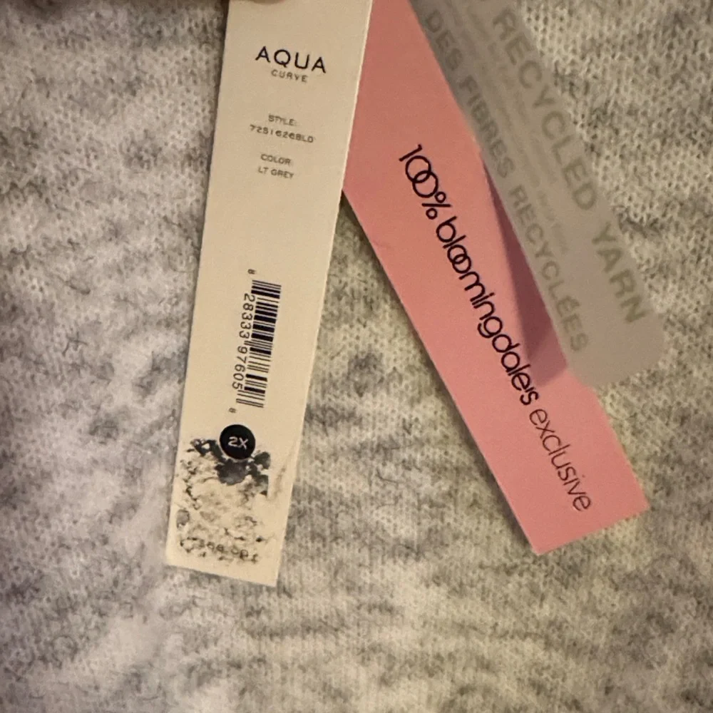 Aqua Curve Bloomingdales Grey Mélange Long Sleeve Sweater
